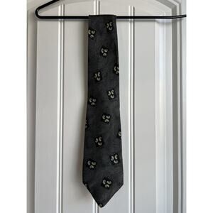 Giorgio Armani Cravatte Gray Black Paisley Italian Designer Tie Silk Necktie